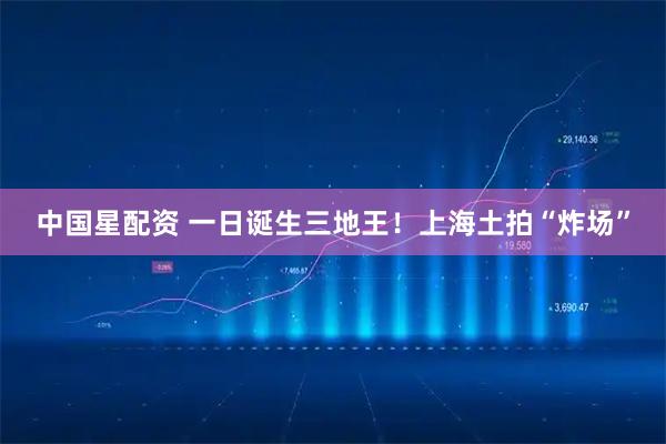 中国星配资 一日诞生三地王!上海土拍“炸场”